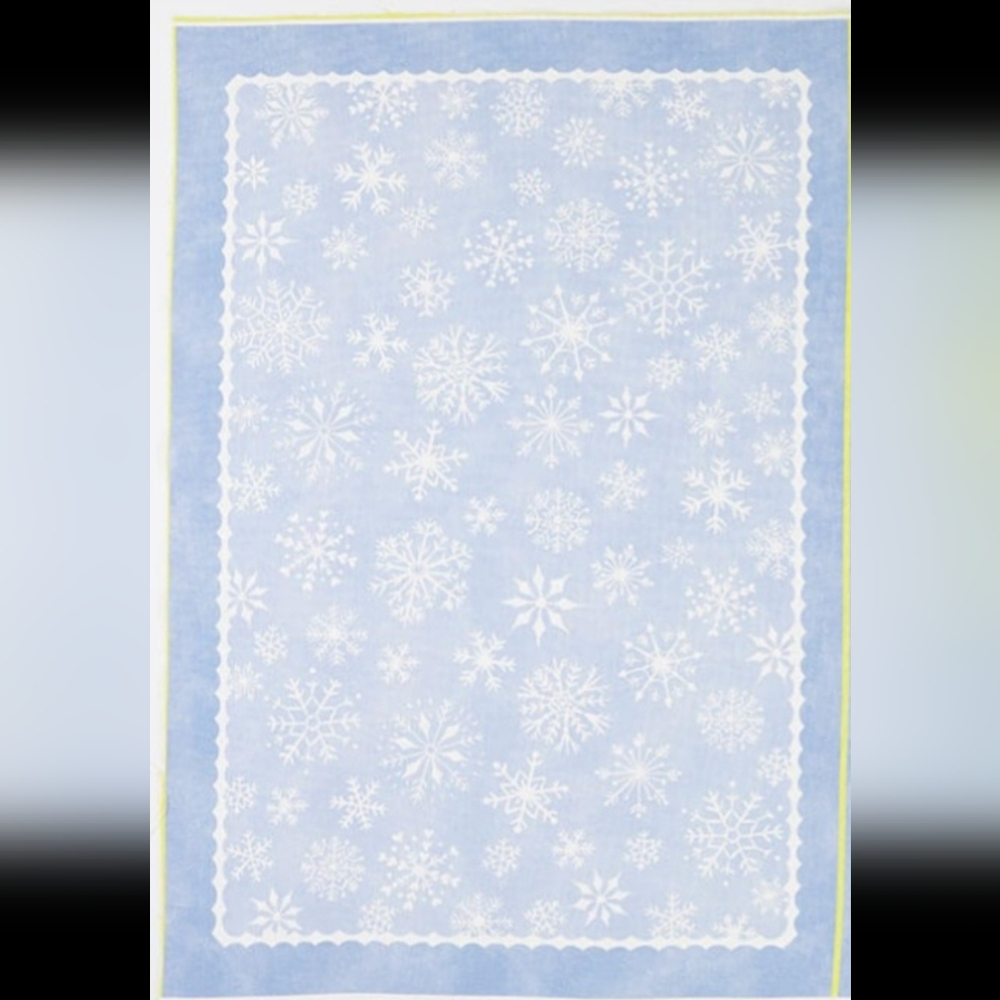 Handmade Blue Snowflake Holiday Tea Towel